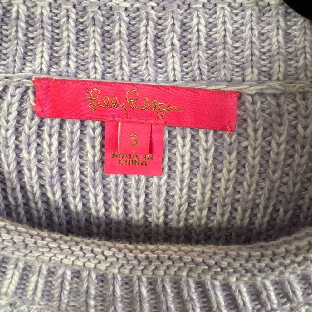 Lilly Pulitzer MAXCY SWEATER Light Lilac Verbena Marl Purple S preppy cotton - Picture 5 of 8